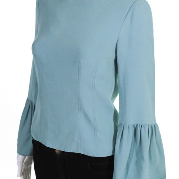 Tibi blue corset bell sleeve top - Picture 3 of 6